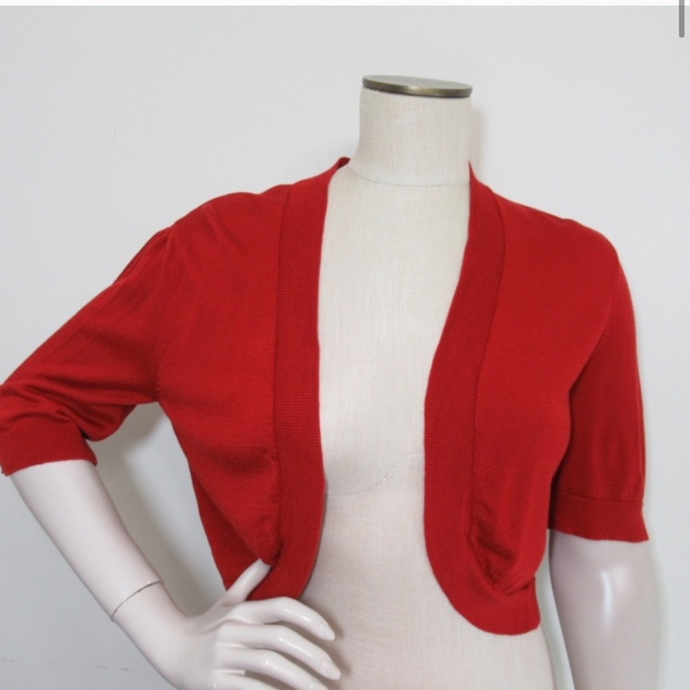CHAPS red sweater cardigan
